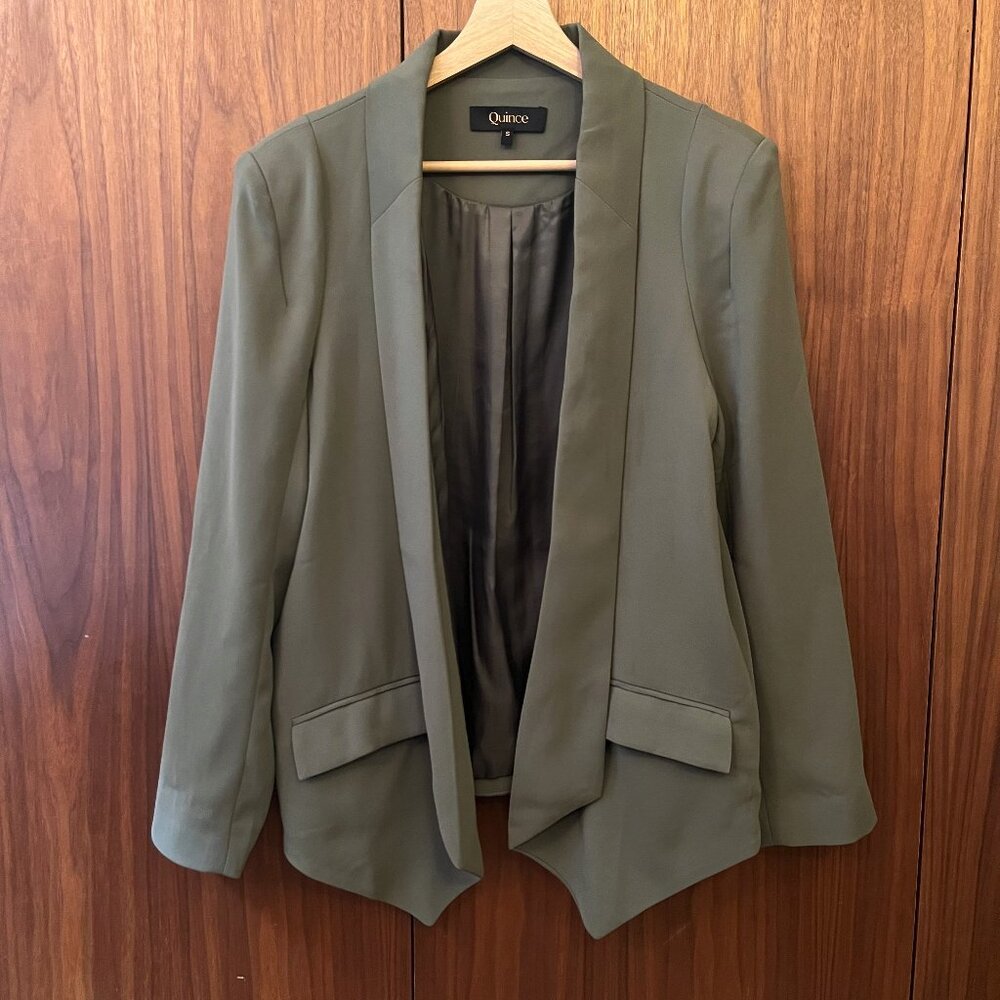 Quince Stretch Crepe Open Blazer